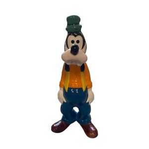 Vintage Disney Goofy Ceramic Figurine 7" Collectible Hand-Painted Bright Colors